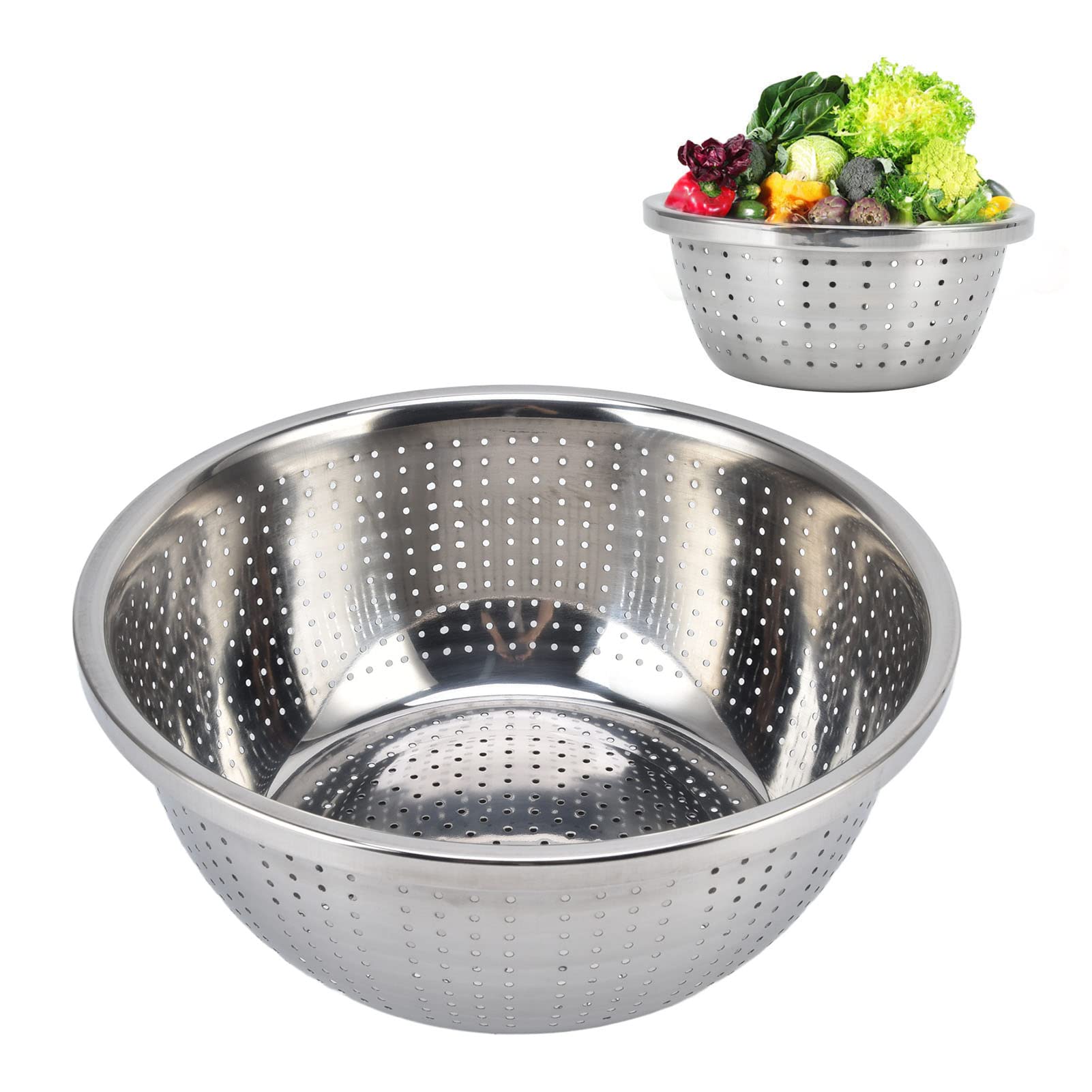 Mikroporowaty Durszlak Ze Stali Nierdzewnej 304, Sitko Kuchenne, Pralka, Kosz Ociekowy Z Umywalką Na Warzywa, Owoce, Makaron, Mieszanie Sałatek, Przygotowywanie Posiłków, Wytrzymałe (30cm)