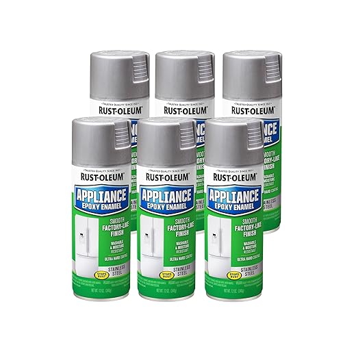 Rust-Oleum 7887830-6PK Specialty Appliance Epoxy Spray Paint, 12 oz, Stainless Steel, 6 Pack