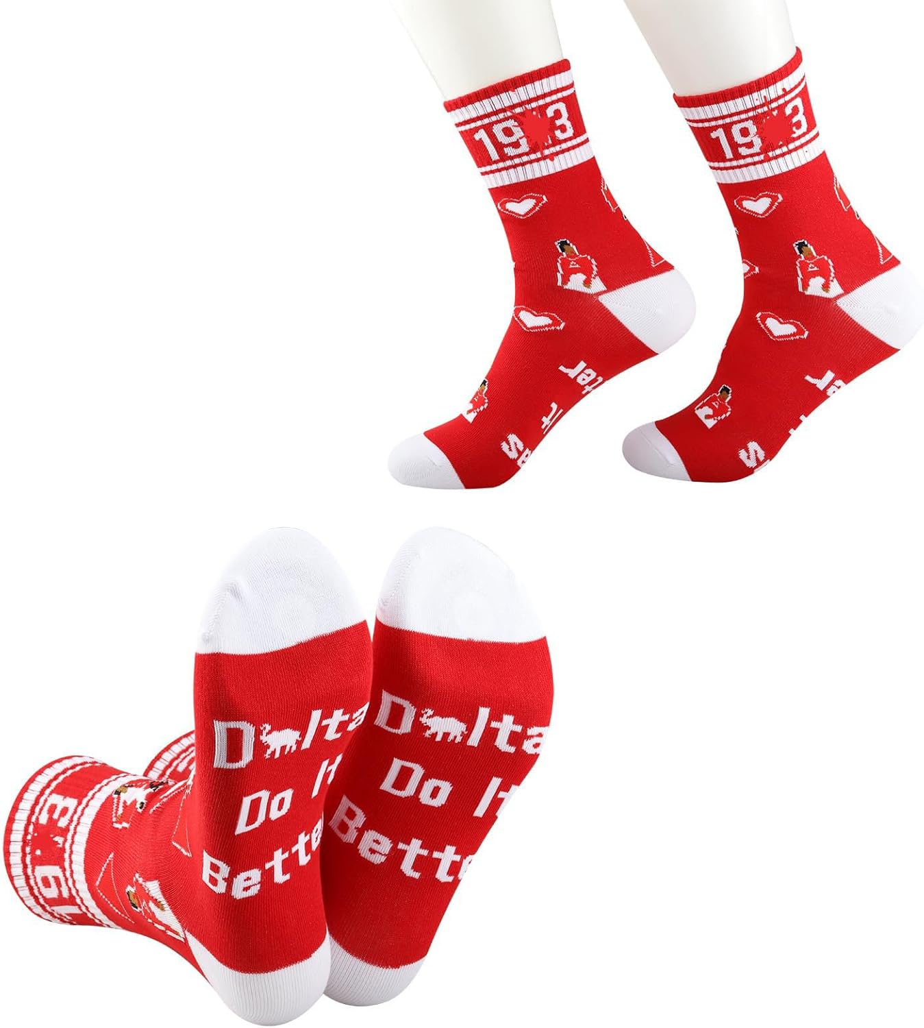 LEVLO 1 Pair 13 Sisters Sorority Travel Socks Cowgirl Elephant Athletic Running Red Socks Sorority Sister Birthday Gift