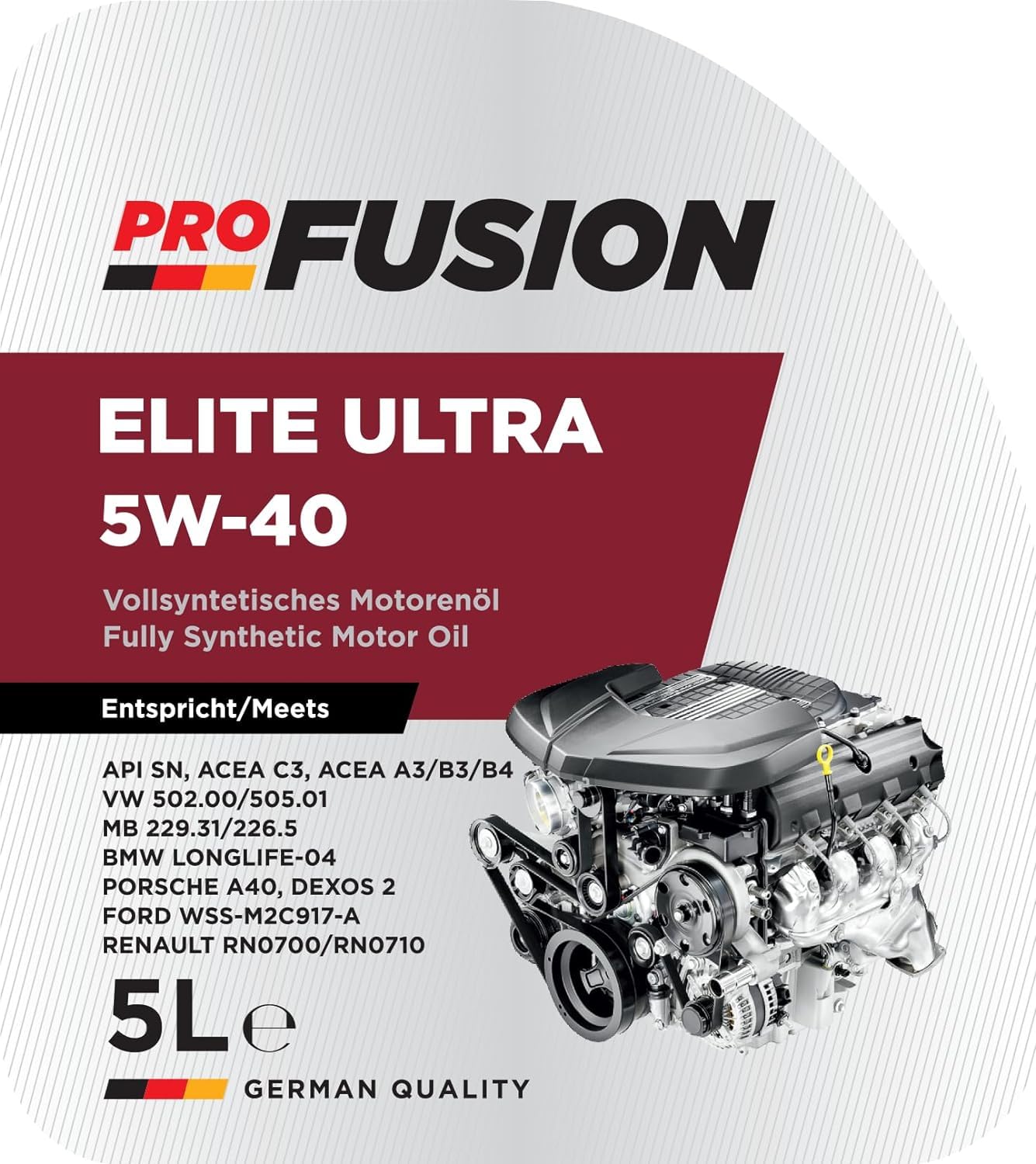 ProFusion Aceite para Motores Gasolina y Diésel 5W-40 C3 – Lubricante Sintético para Coche – Pack de 2 x 5L = 10L
