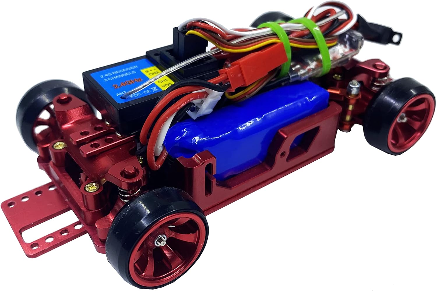 RC Car DIY, 1/28 4WD Metal Rear Drift Repellent RC Car Transmitter Electric DRZ XRX Mini Z Racing Cars Remote Control Model RTR (Red and Remote Control)