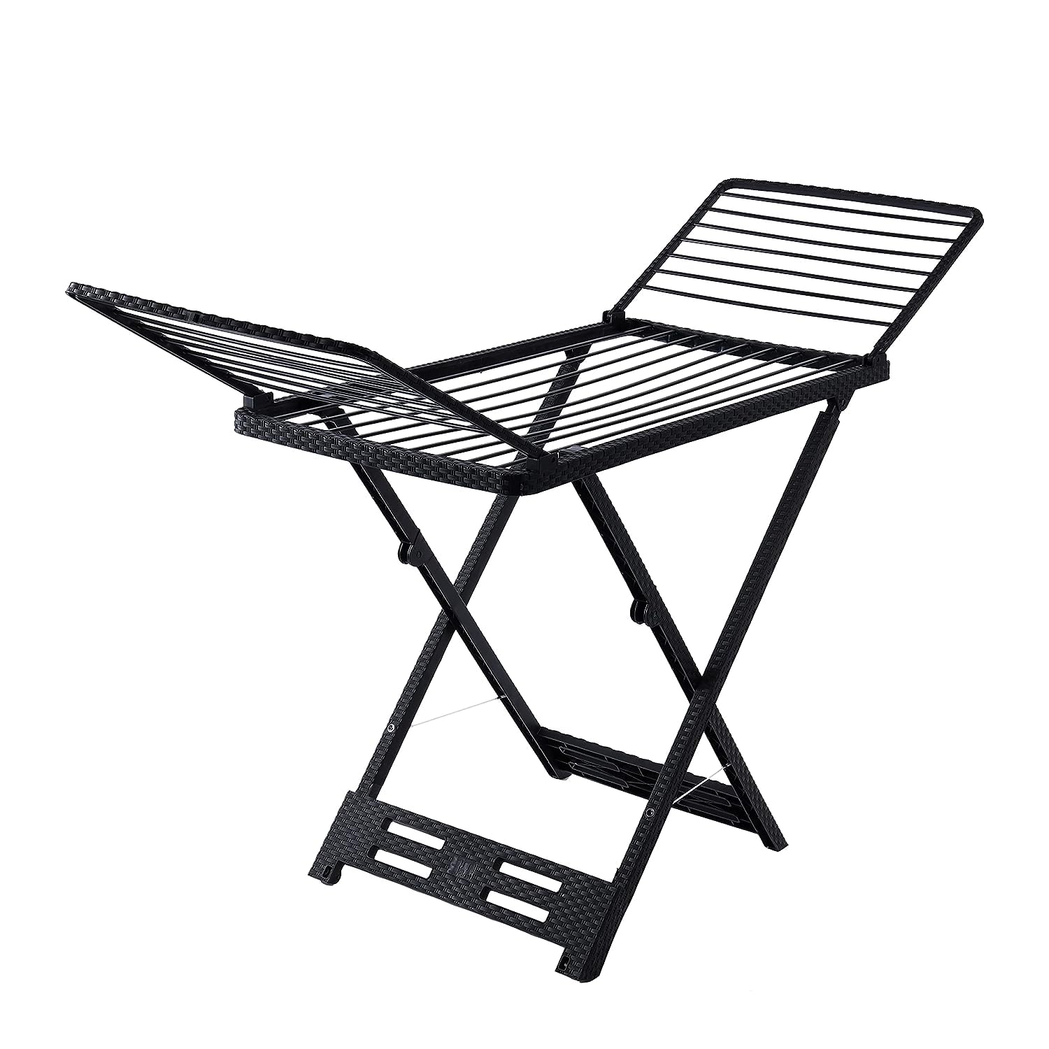 Royalford Xalia Rattan Clothes Dryer- RF11739 Extra Large 20 M Drying Space with Maximum 25 KG Capacity Foldable, Sturdy, Sleek, Compact and Heavy Storage Easy to Move with Wheeled Base, 125 cm