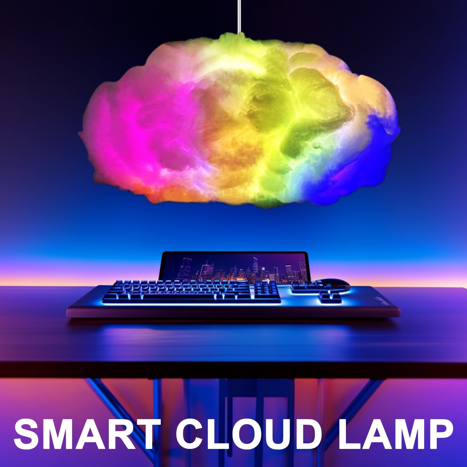 Lampada da Tavolo con luci notturne Smart Cloud, soffitto della Camera da Letto, Decorazione Galleggiante a Forma di Cartone Animato, Decorazione Multifunzionale per cameretta dei