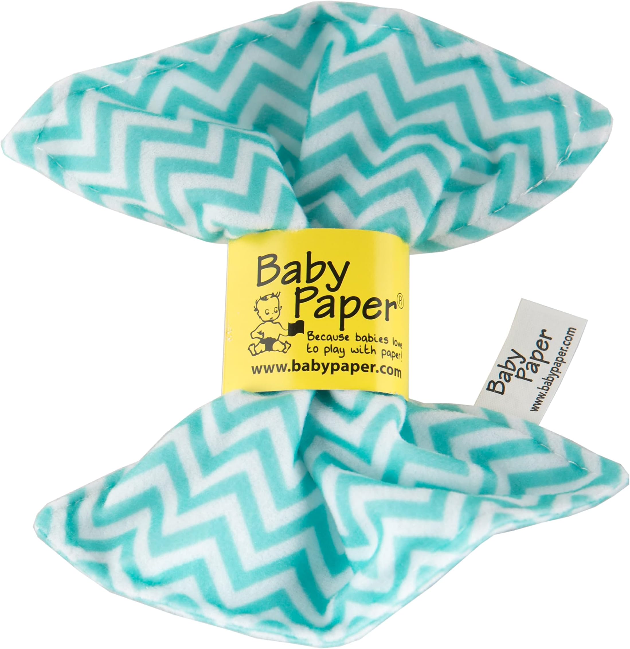Baby PaperCrinkly Baby Toy, Turquoise Zig Zag