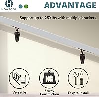 Vista 6 de Soporte de barandilla resistente montado en la pared bronce antiguo estilo V, paquete de 3 HOWTOOL