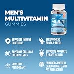 SUKU Vitamins - Hommes multivitamines, sans sucre, kéto, tous naturels, 22 Vitamines/minéraux essentiels, C0Q10 Supplément gommy pour soutenir les hommes santé de la prostate, l'immunité et la fonction hépatique (60 Compte)