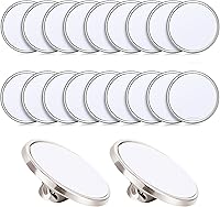 Vista 7 de Hicarer 30 pines de sublimación en blanco para botón, insignias de botón para bricolaje, sublimación, base en blanco plateada, para manualidades