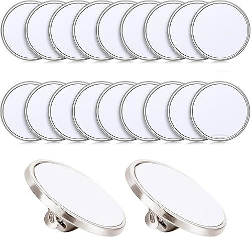 Alfileres de sublimación en blanco para bricolaje, insignias de botón para sublimación, base en blanco para manualidades (20 piezas)