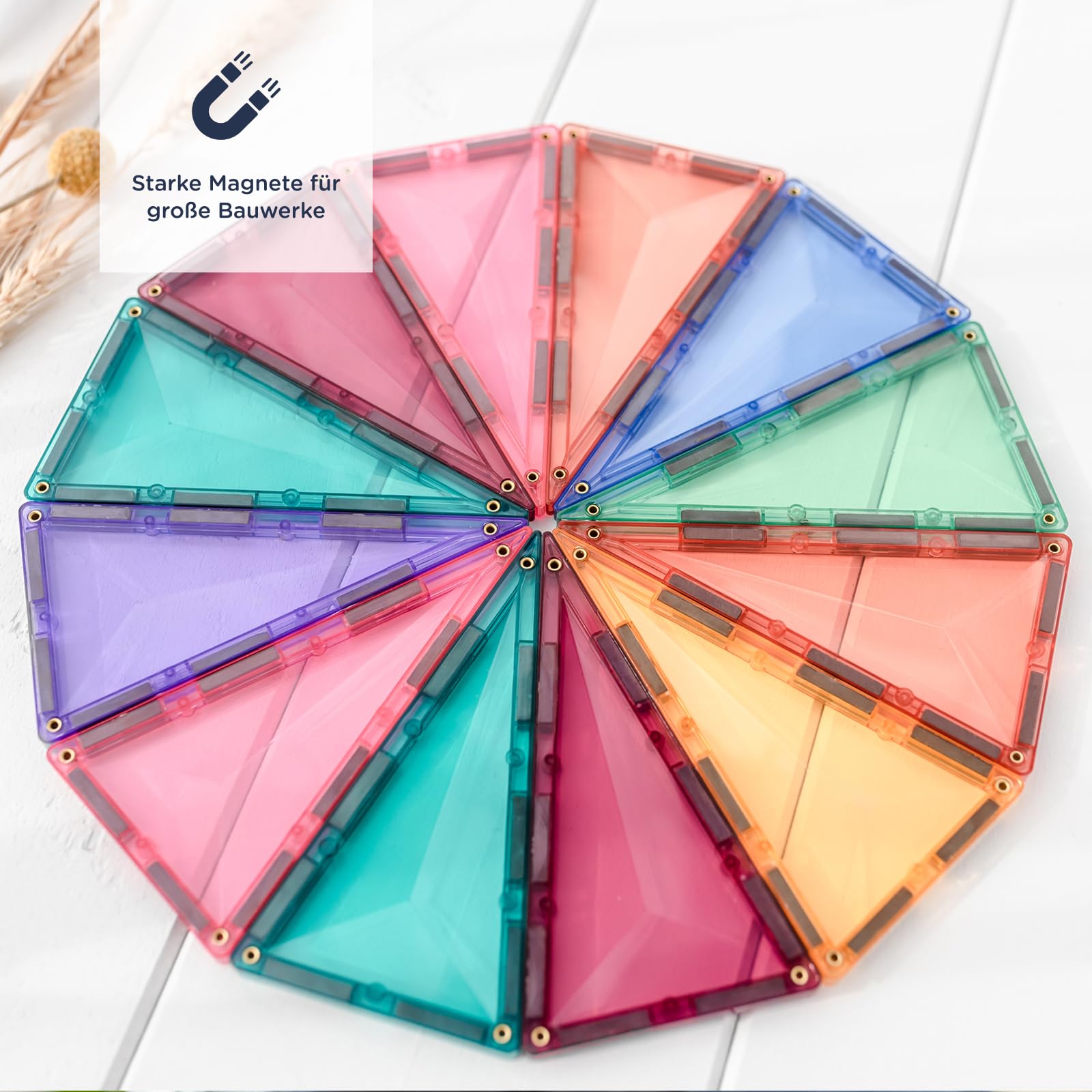 CONNETIX Magnetbausteine Pastell Geometriepaket, 40 Stück