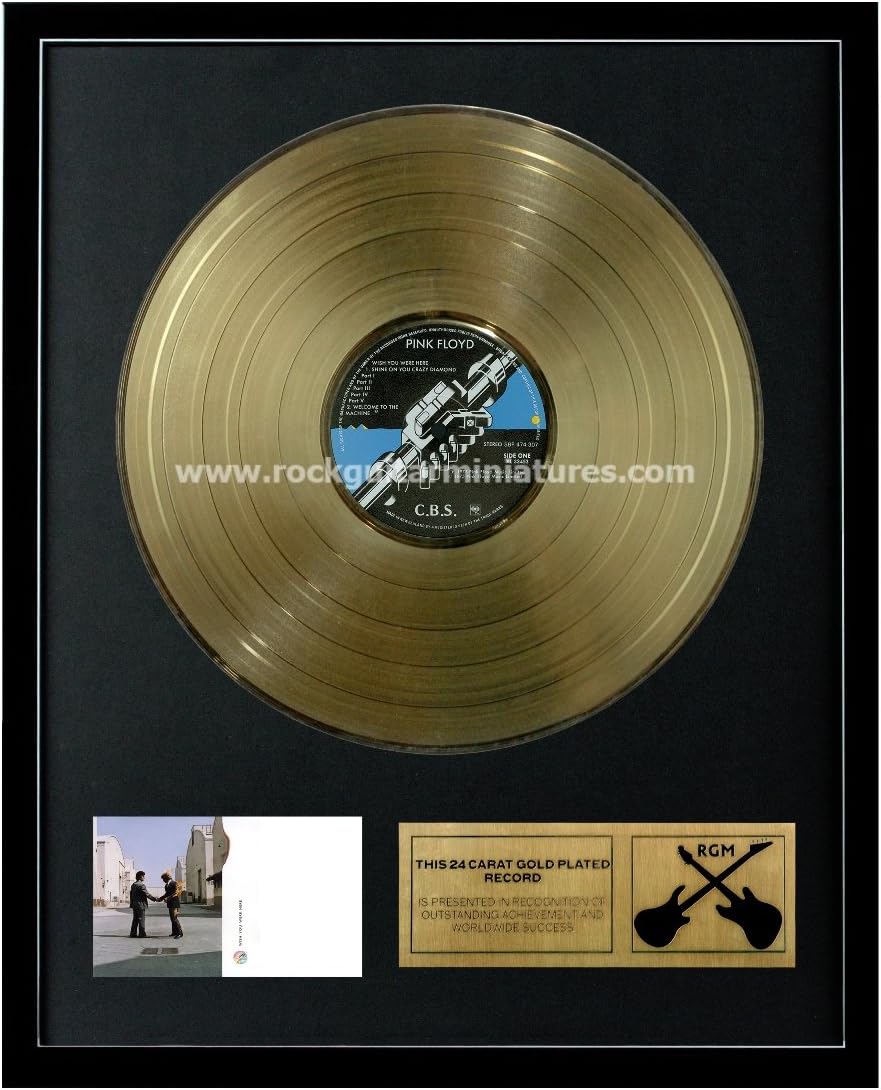 Rock Guitar Miniatures RGM1160 David Gilmour Wish You Were Here Gold Disc 24K Plated LP 12
