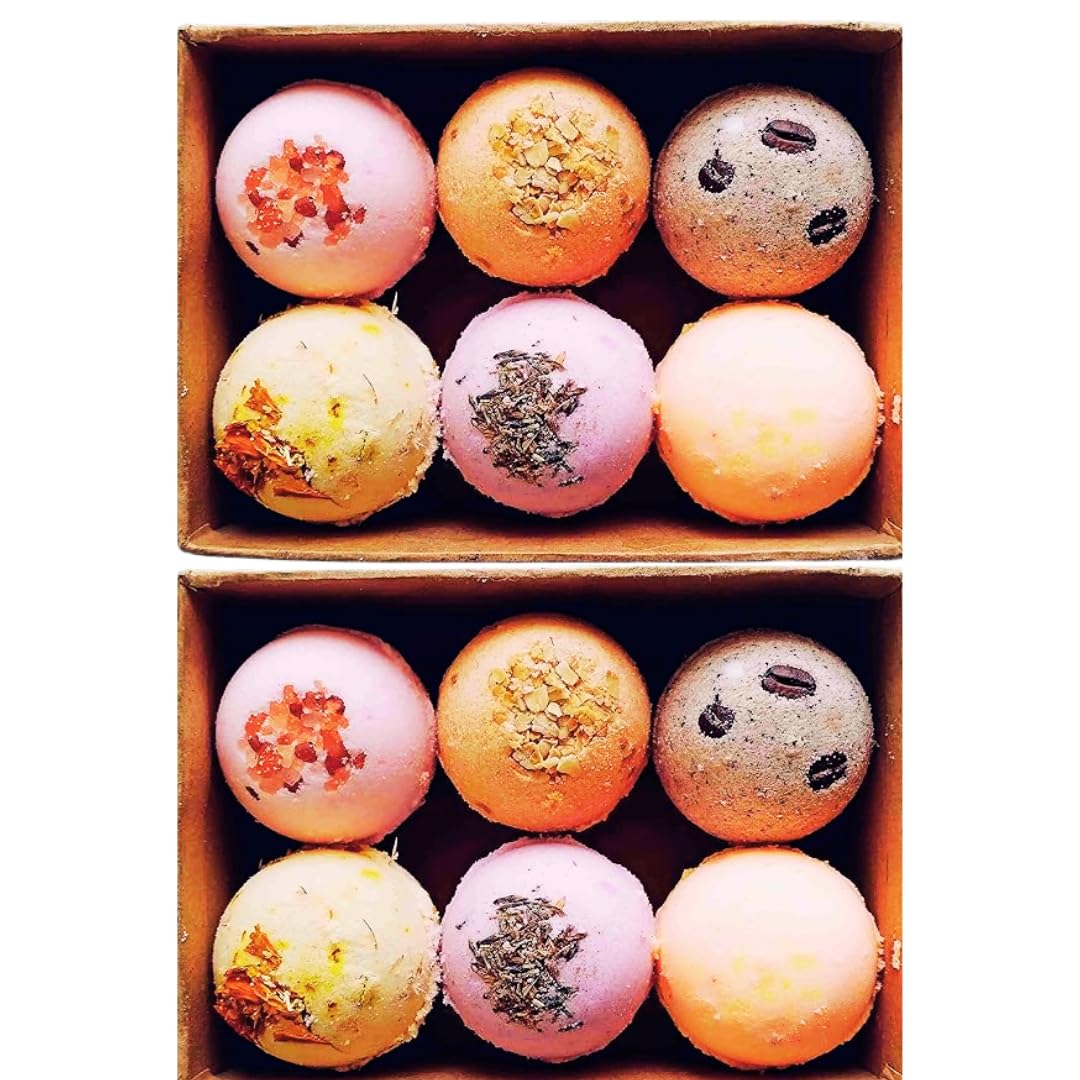 Aaranyam Bath Bombs Gift Set, 12 Pieces, Rose Petals and Lavender with Pink Salt, 75g Each (Pack of 2)-image-11