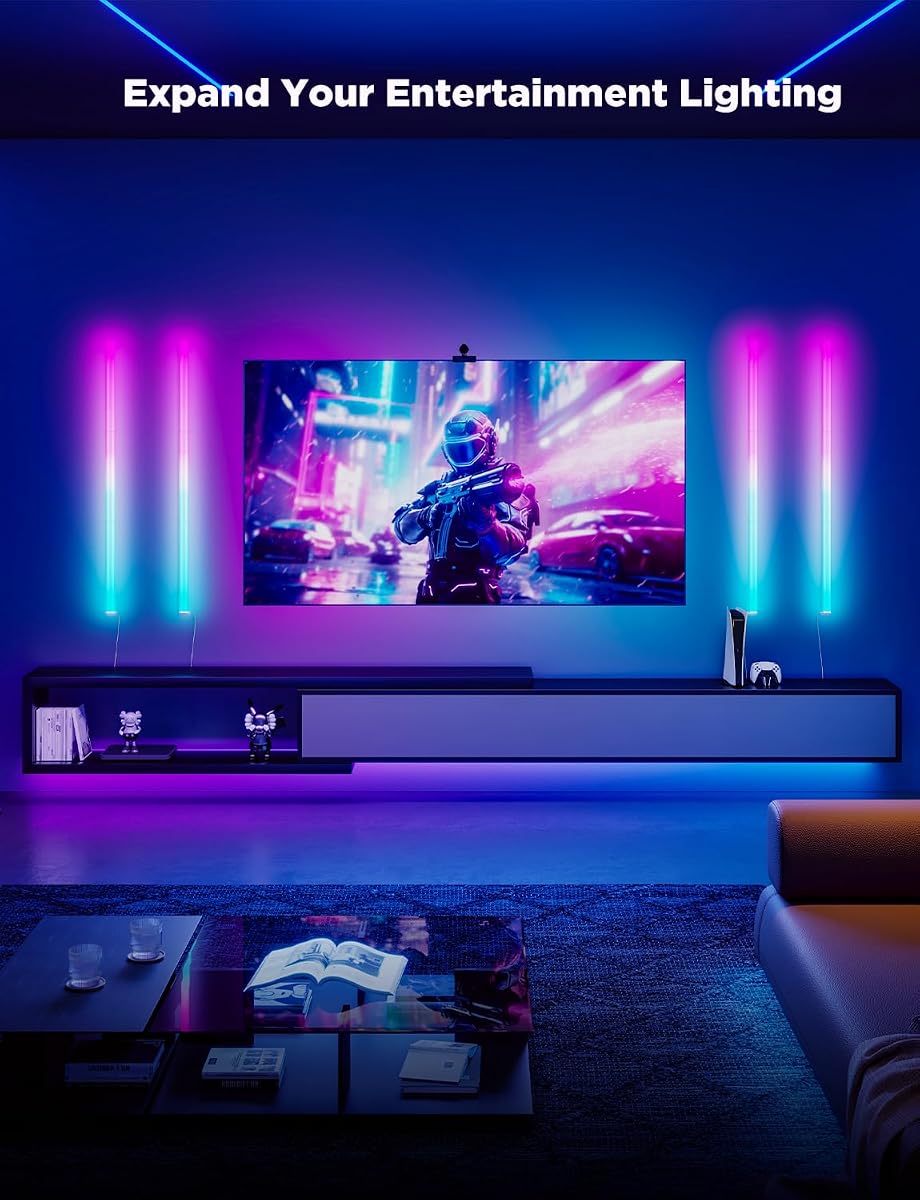 Govee Glide Luces de pared, luz LED RGBIC, luz inteligente para juegos compatible con SmartThings, barra de luces RGB, luces de pared LED para dormitorio, juego de 2 paneles (3 secciones/panel), no flexibles (paquete de 2)