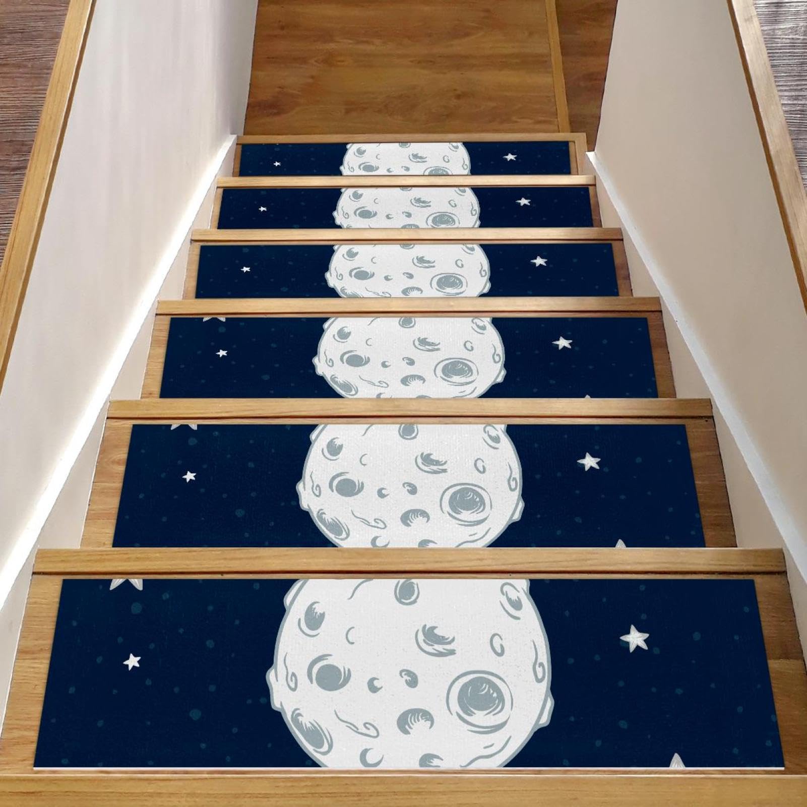 Evita caídas con la alfombra de seguridad autoadhesiva infantil de luna y estrellas