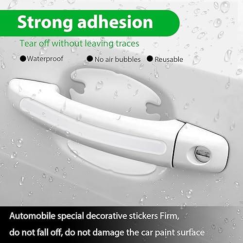 Miniatura 2 de Divina Vitae 8 calcomanías protectoras para manija de puerta de automóvil, textura de fibra de carbono, para manija de puerta automática,