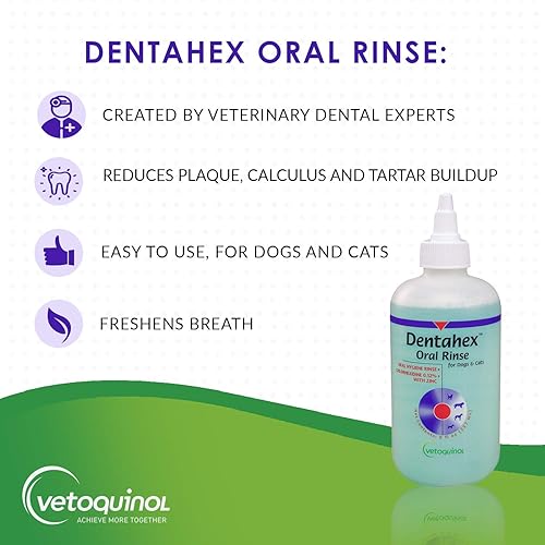 Miniatura 2 de Vetoquinol Dentahex - Enjuague de higiene bucal para mascotas, 8 onzas