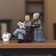 Saugat Traders Gift for Grandparents Old Couple Showpiece Miniature Dada Dadi Statue - Gifts for Grandfather, Grandmother - Anniversary - Retirement - Birthday Gift