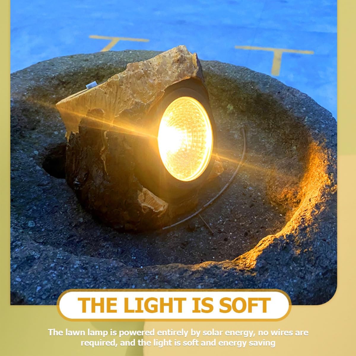 Outanaya Solar Yard Lights Outdoor Waterproof Solar Garden Decorations Stump Shape Landscape Lighting for Patio Lawn Walkway with Resin Figurine
