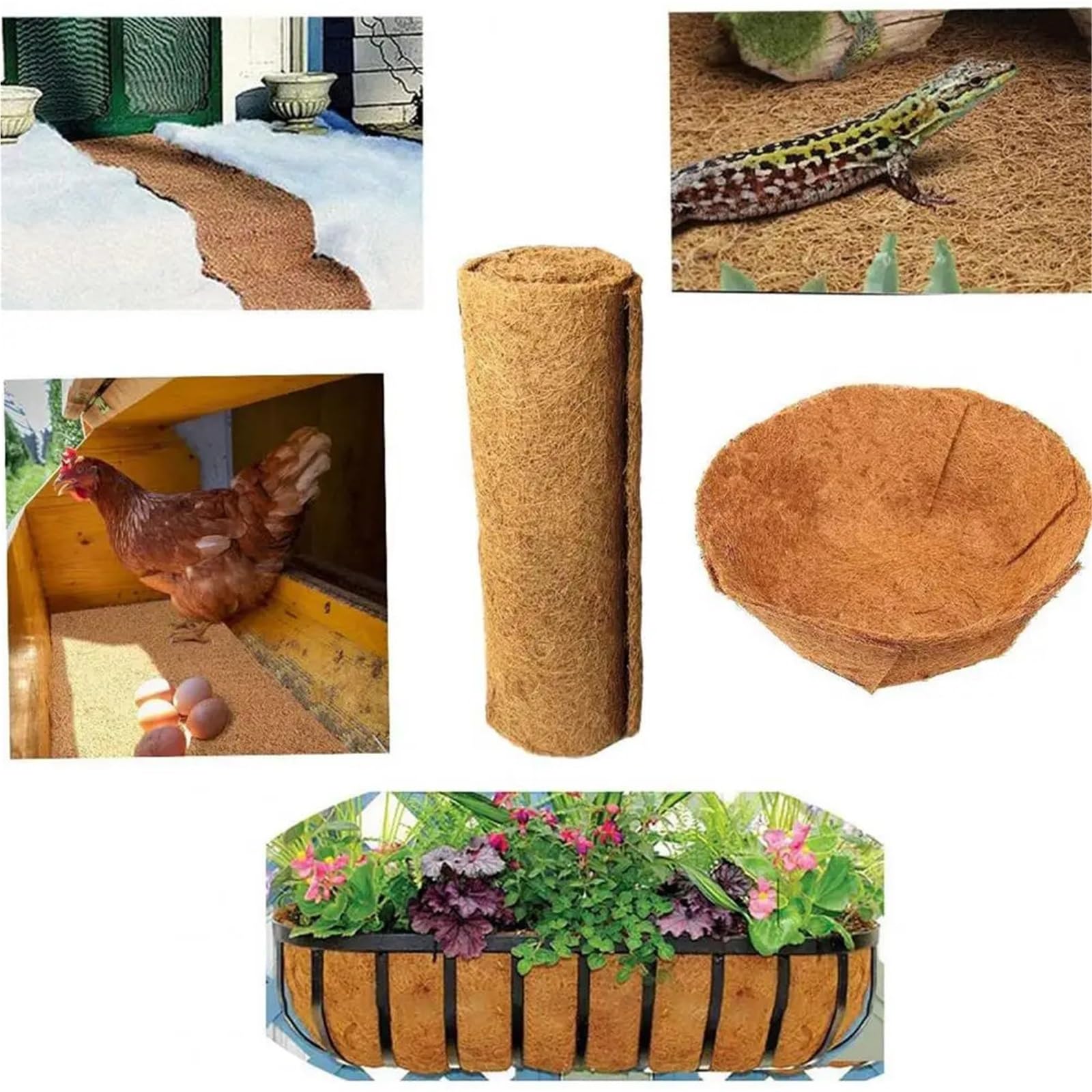Kokosmatte 3er-Pack atmungsaktive, reißfeste Kokosfaser-Einsätze for Kokospflanzgefäße, Gartendekoration, for Aufhängen von Drahtkörben