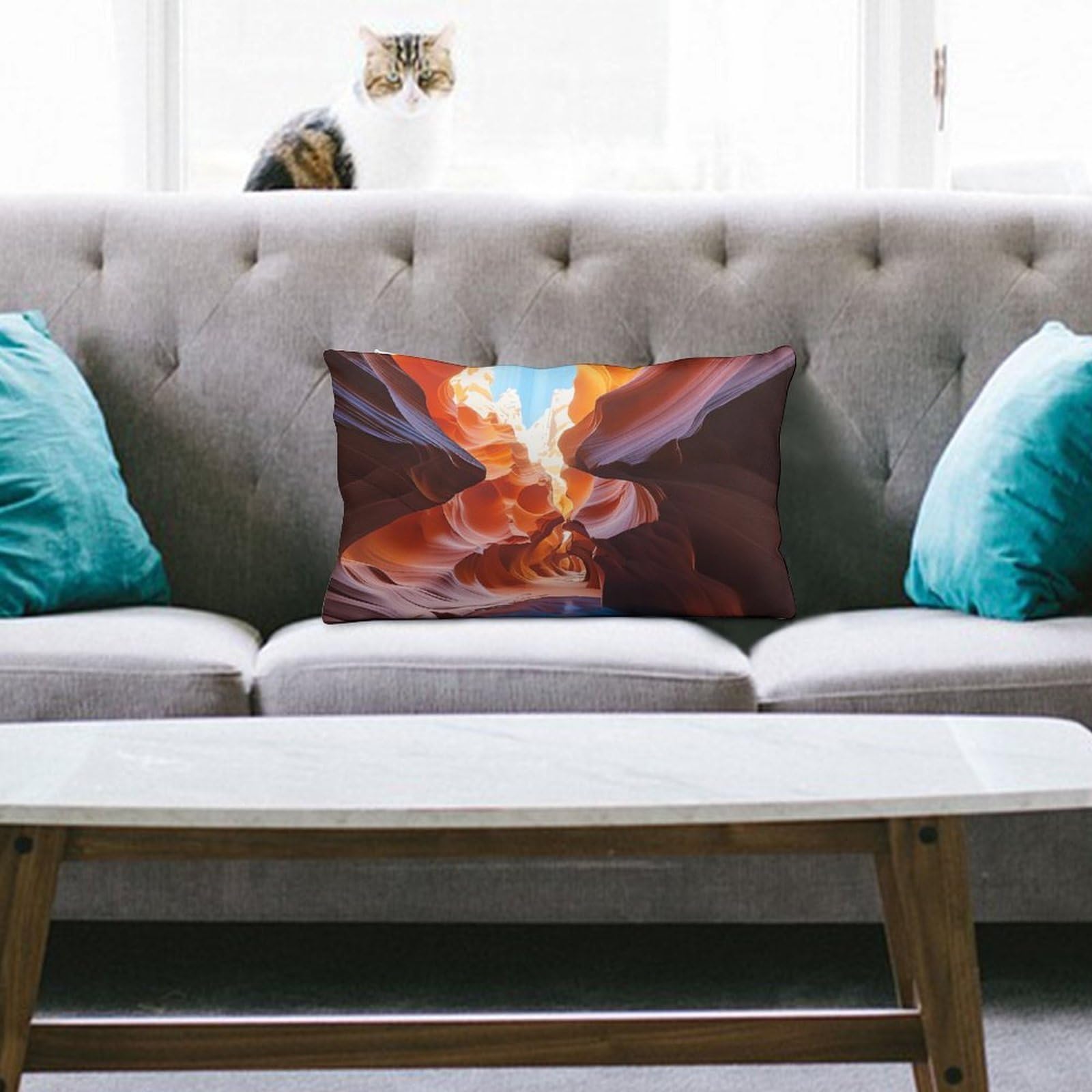 NTVOWPZO Decoration Throw Pillow Covers 8"x12" Pillowcases Covers Antelope Canyon Soft Pillowcases Modern Farmhouse Home Decor Sofa Cushions Covers for Couch Bed Living Room
