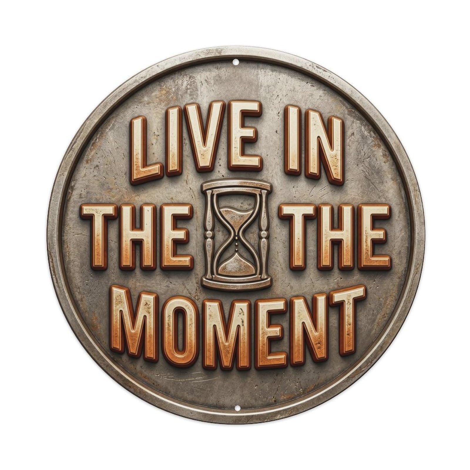Live in Moment Nostalgic Workshop Ornament Slogans Metal Tin Sign