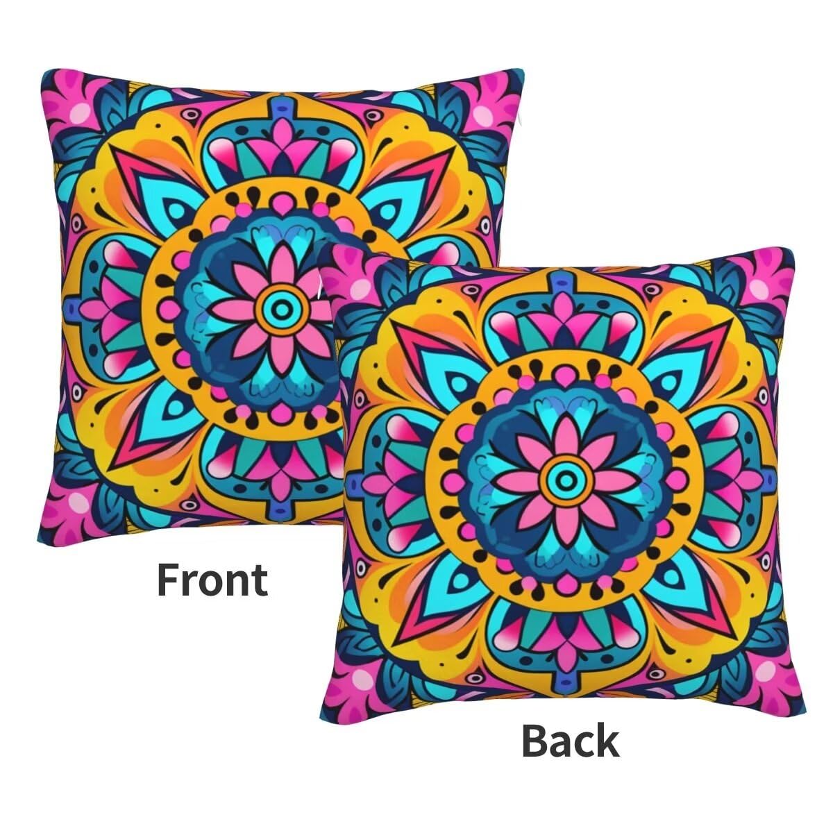Federe Cuscini Divano 65x65 cm Set di 2 in Velluto Copricuscini Divano, Federe Cuscini Mandara Boemia Decorativi Cuscini per Divano, Federe Cuscino per Soggiorno, Camera da Letto Room Decor -TR380