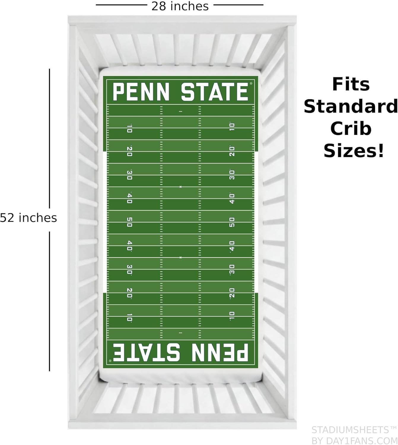 STADIUMSHEETS Day1Fans Officially-Licensed Fitted Crib Sheet (Penn State Nittany Lions)
