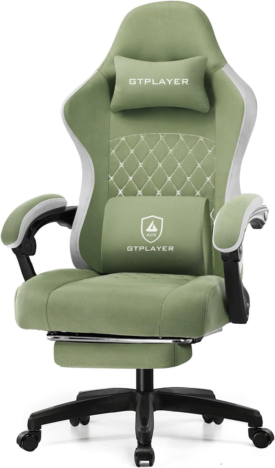 Gaming Chair, Computer Office Chair with Pocket Spring Cushion, Linkage Armrests and Footrest, High Back Ergonomic Computer Chair with Lumbar Support Task Chair with Footrest