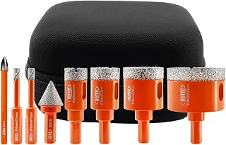 BGTEC Porcelain Tile Drill Bits 7PCS Diamond Hole Saw Kit