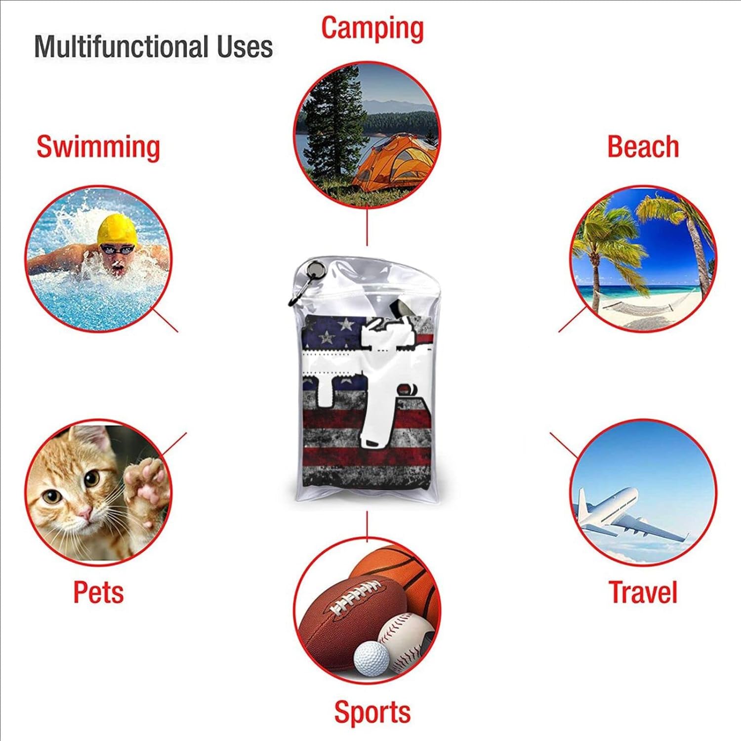 in God We Trust My Guns are Just Backup Beach Towels,Microfiber Beach Towels for Travel, Absorbent Quick Dry Towel for Swimmers Pool Sand Proof Beach Towels for Women Men, Beach Accessories