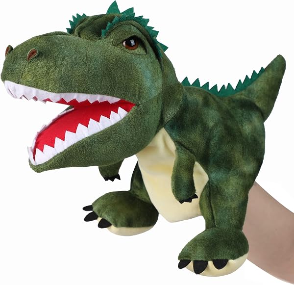 JUSTQUNSEEN Dinosaurier Handpuppen Dinosaurier Spielzeug, Dinosaurier Puppen für Kinder, Dinosaurier Kuscheltiere, Fingerpuppen, Geschenke, Dinosaurier Spielzeug ab 3 4 5 6 - 1