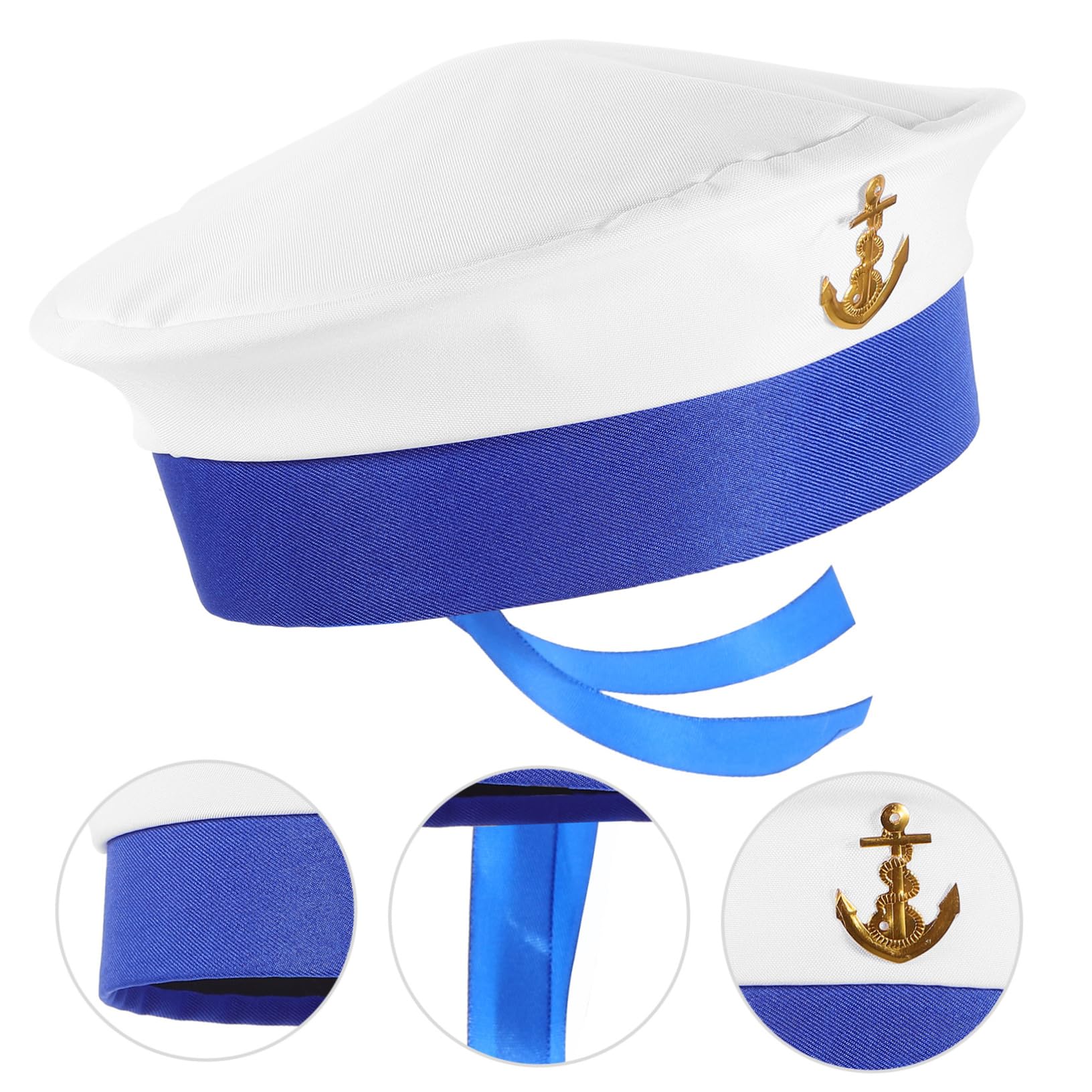PRETYZOOM 5 Pz berretto della marina festa a tema vacanze cappelli berretto da marinaio cappello cosplay da marinaio per la adulto nastro cappello decorativo oggetti di scena uomo