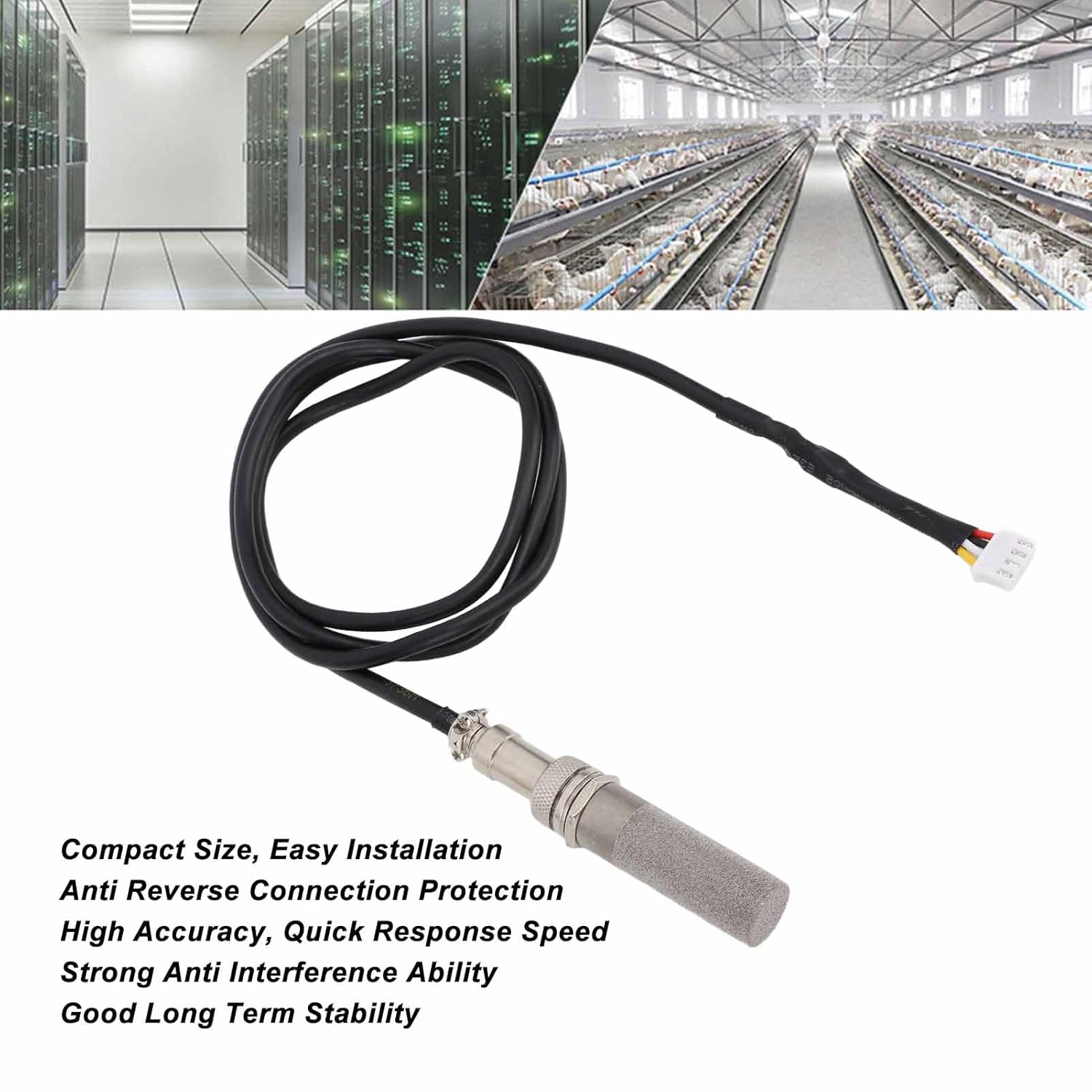 High Accuracy Temperature and Humidity Sensor Measurement Transducer for Greenhouse Warehouse Office Space
