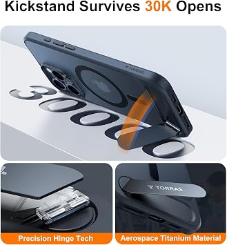 TORRAS Ostand L1 for iPhone 16 Pro Max Case - Integrated Stand - Black