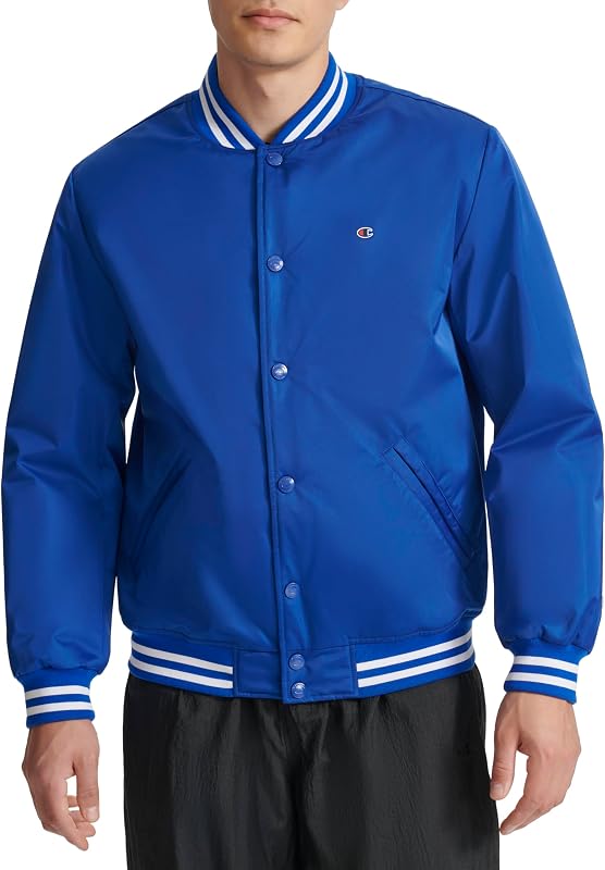 Logo Striped-trim Varsity Jacket para hombre