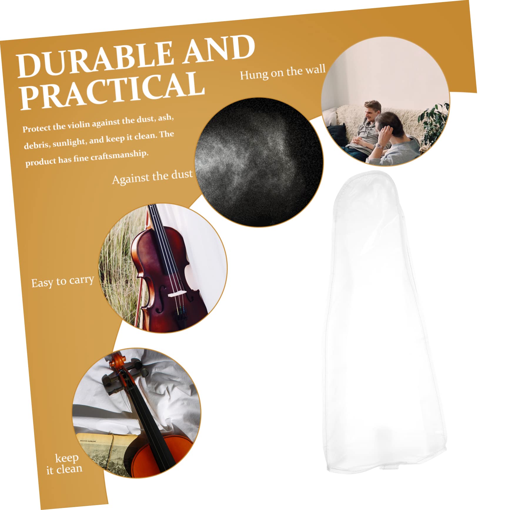 Yardwe 1pc Portable Violin Cover Stylish Decorative Protector for Violin Durable Frosted and Wear Resistant for Musical Instruments Easy to Clean and Maintain