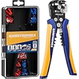 haisstronica 201PCS Wire Stripper Kit - Automatic Wire Stripping Tool for AWG 24-10 Cables with Insulated Terminals, Self Adjusting Universal Wire strippers and Crimpers for Electrical Work