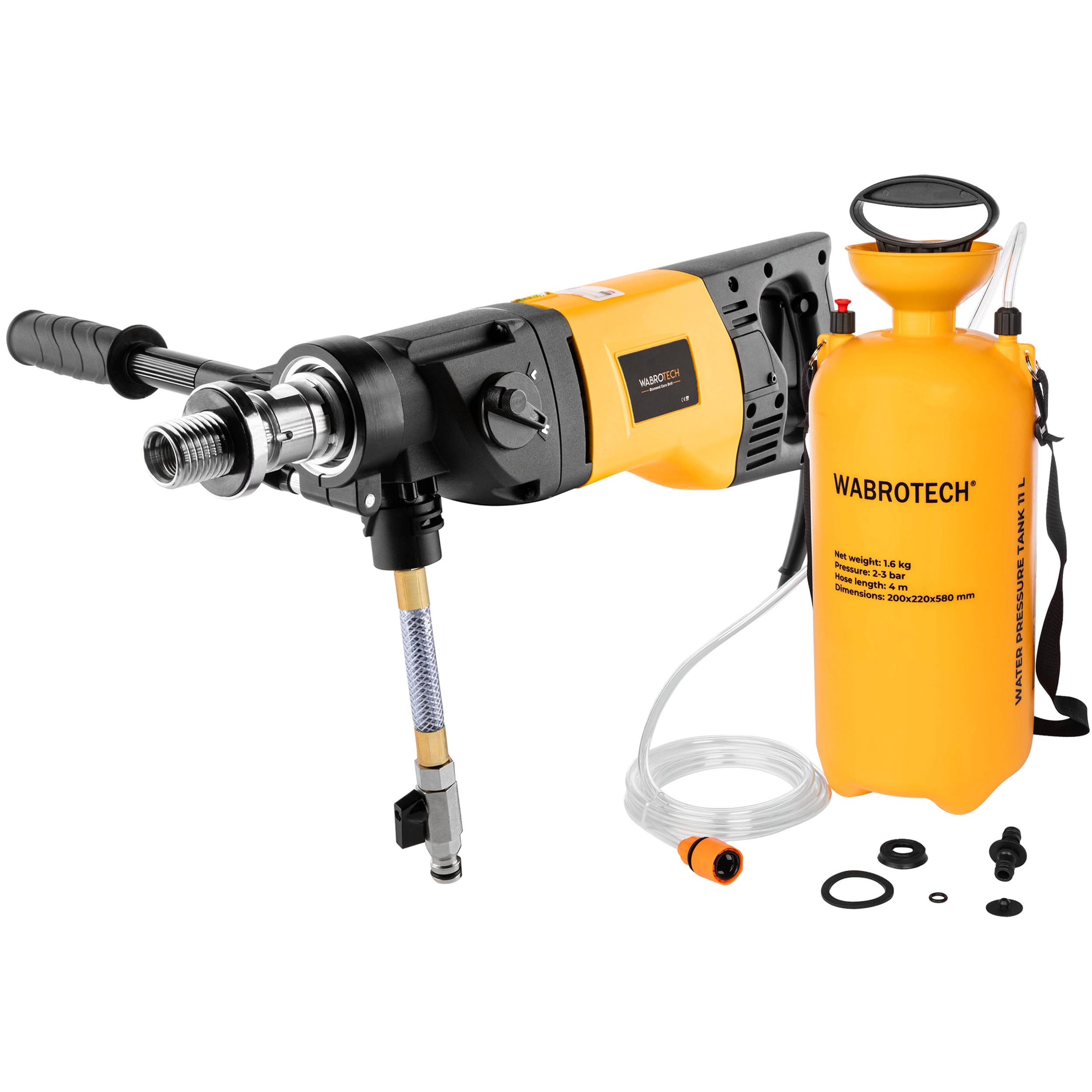 Carotatrice Manuale con Micropercussione 1900 W - Carotatricee Diamantata 2340 GIRI/MIN - Carotatrice 6 kg a Mani Libere con 2 Ingranaggi per Carotaggio a Umido e a Secco Ø 22-202 mm
