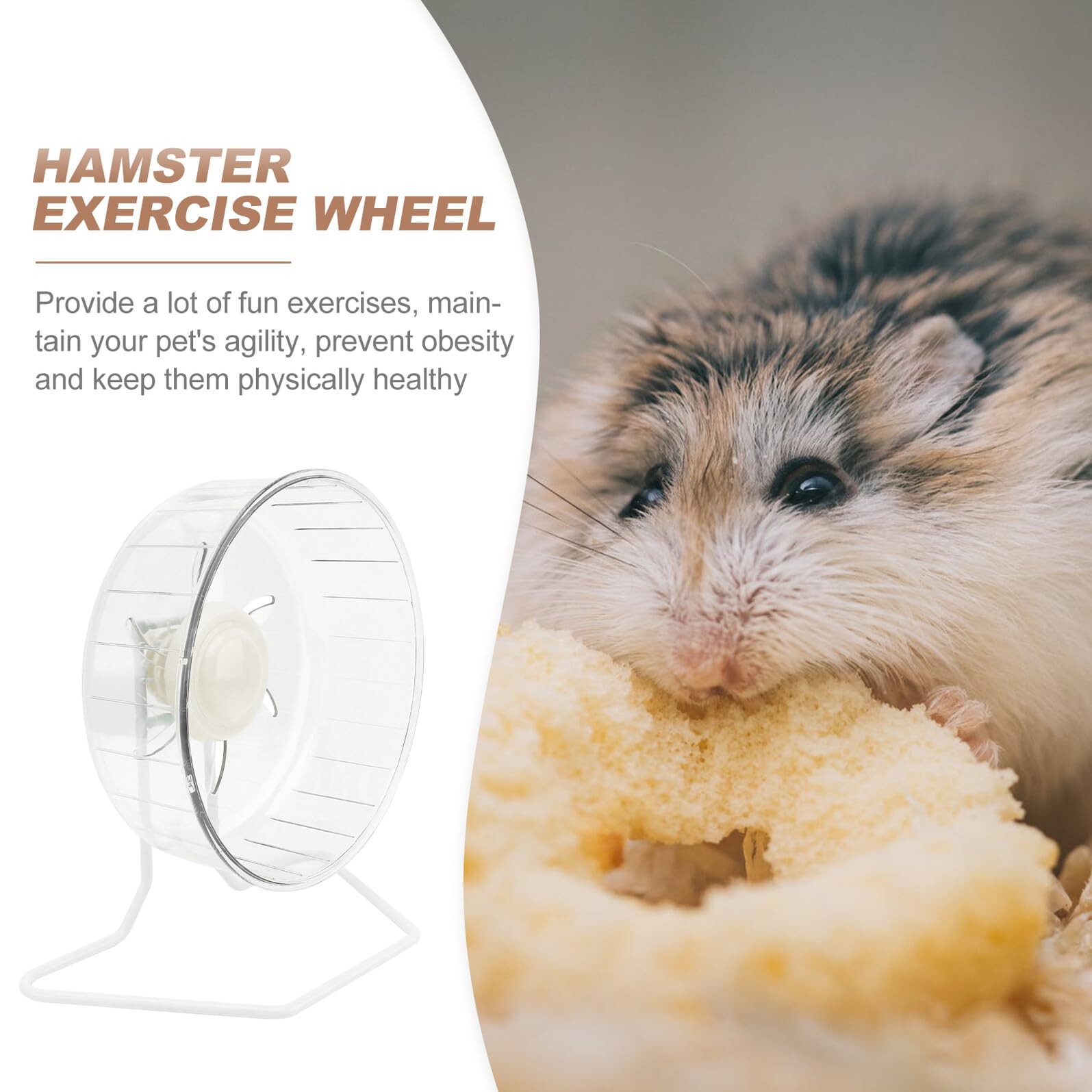 Hamsterlaufrad Leise für Hamster und Gerbils aus Kunststoff Eisen Weiß