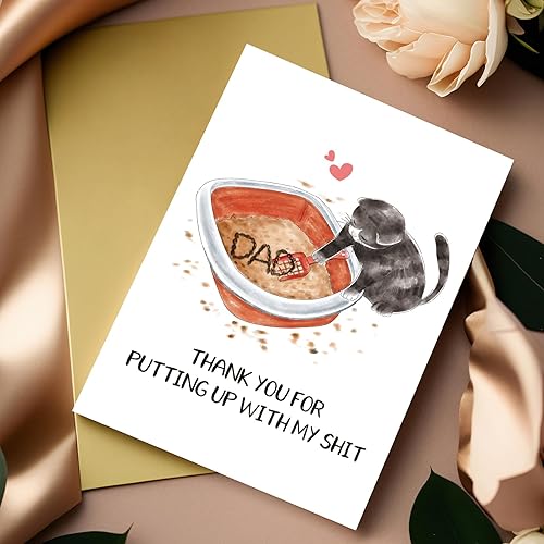 Miniatura 7 de Divertida tarjeta del día del padre de gatos, tarjetas del día del padre, regalos para papás de gato, tarjeta de cumpleaños para los amantes de los