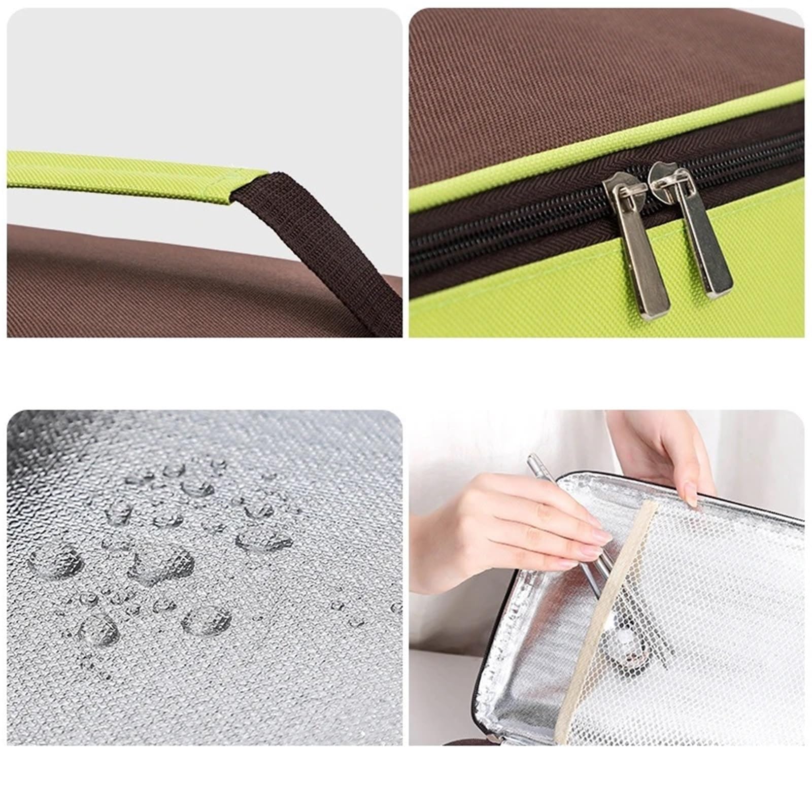 Bolsa térmica cuadrada for almuerzo, bolsa portátil for comida de Picnic, refrigerador aislado, caja Bento, 2 uds