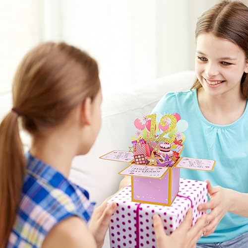 Vista 120 de CIEHER Tarjeta desplegable de cumpleaños número 17 para niñas, tarjeta de felicitación 3D de feliz cumpleaños de 17 años, regalos únicos