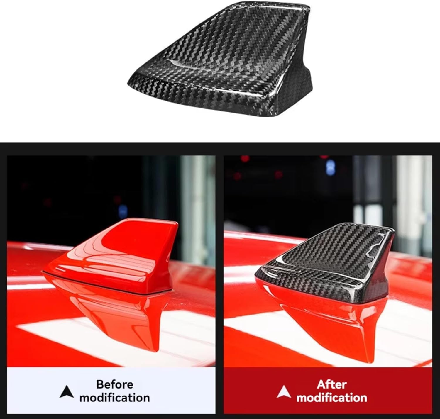 Fit for Ford Mustang 2024, Antenna Cover, ABS Carbon Fiber Pattern Car Antenna Topper Exterior Decoration, Easy to Use