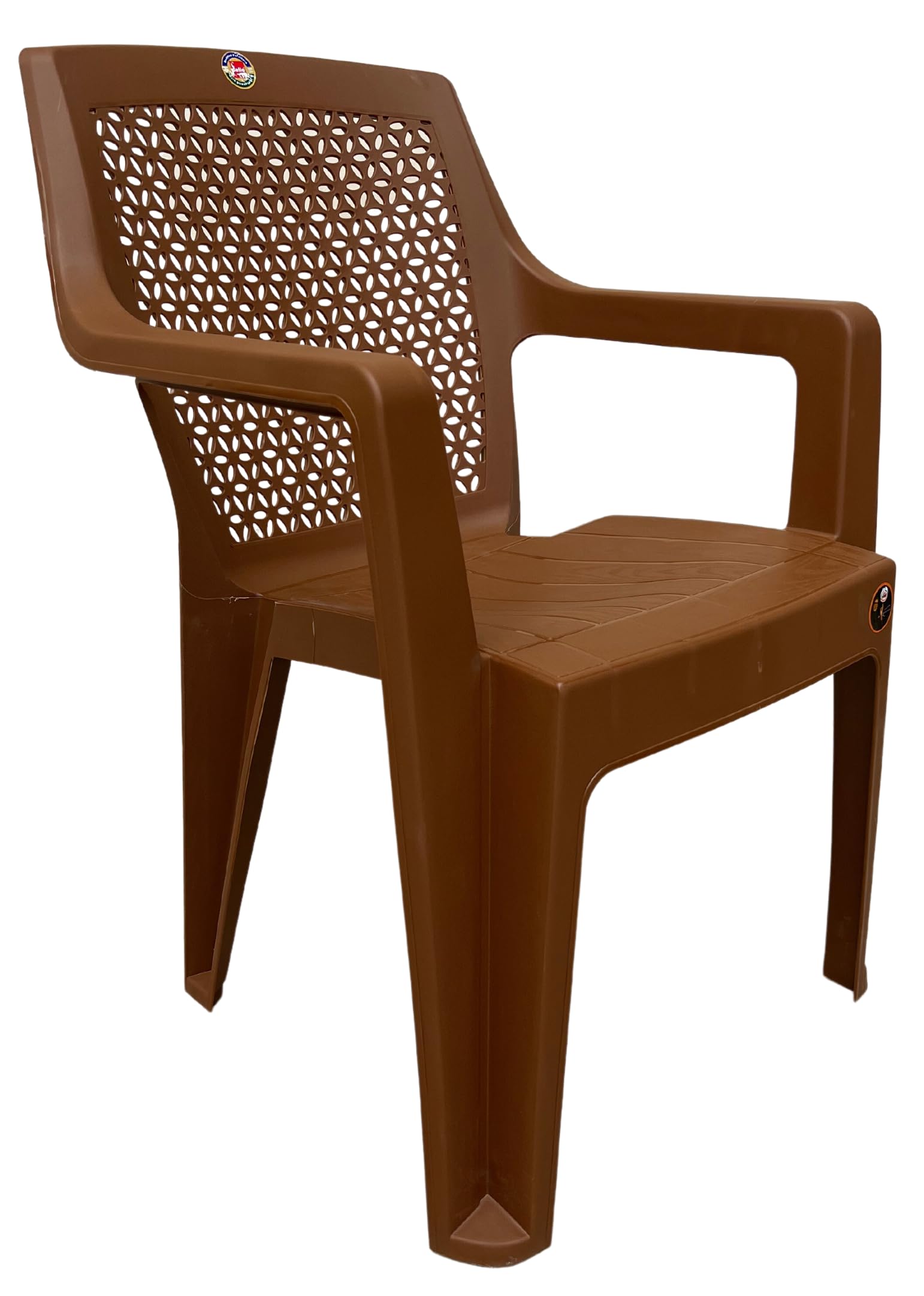 HomiQ Cello Sonet Plastic Chair | Chairs for Home, Living Room, Garden, Indoor and Outdoor Use |(Colour: Sandalwood; Set of 2 Chairs) 3