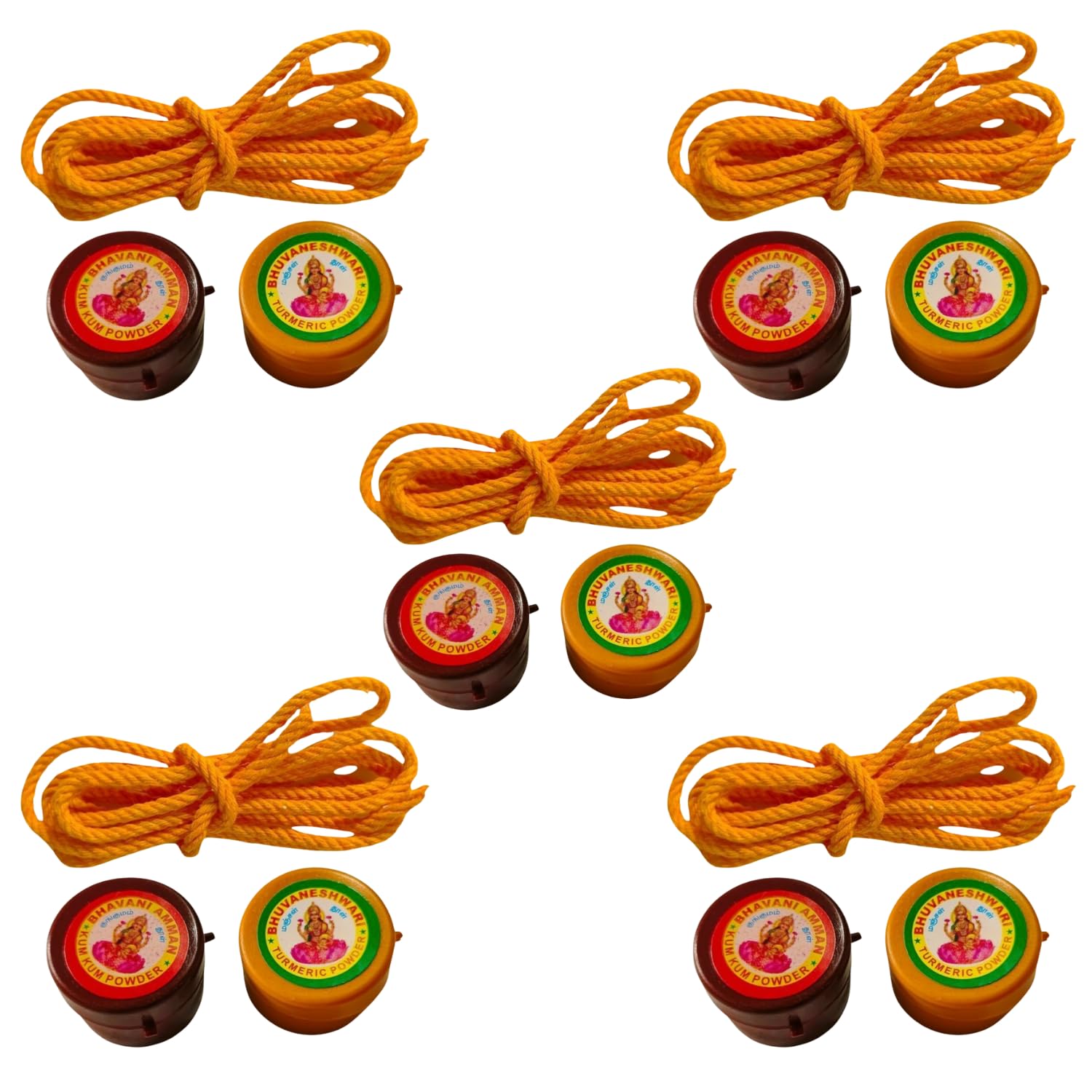 Thamboolam Set Combo Pasupu/Turmeric/Haldi Kumkum with Yellow Mangalyam/Thali Thread Packets Return Gift (21)-image-1