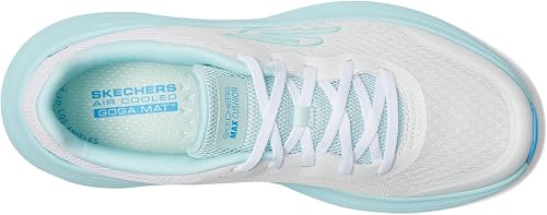 Skechers Donna Max Cushioning Endeavour Canova Trainers, White Synthetic/Light Blue Trim, 38 EU - 3