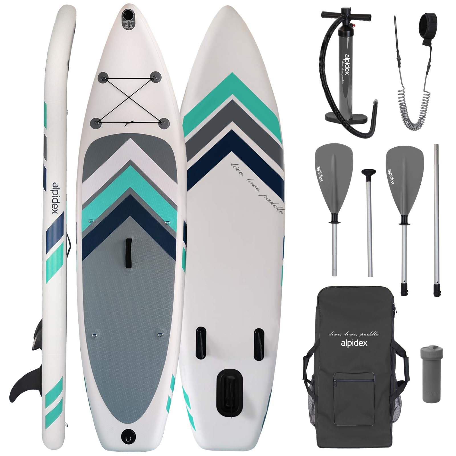 ALPIDEX Tabla Hinchable Surf Stand Up Paddle Board 305 x 76 x 15 cm ISUP Peso Máximo 150 kg Sup Ligero Estable Juego Completo