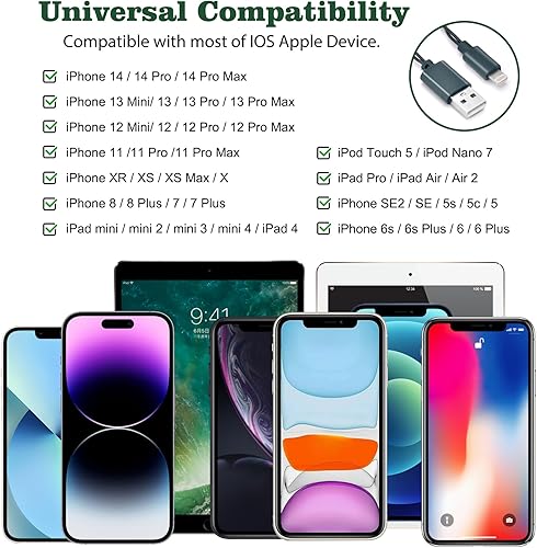 Miniatura 7 de Eliteemo Festive - Cable de carga de teléfono con luces LED de Navidad, cable de carga USB verde y bombilla, 12 luces LED de 50 pulgadas, compatible