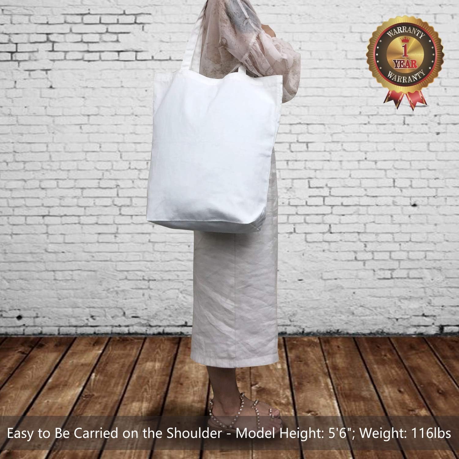 TOPDesign 2 | 6 | 12 Pack Super Strong Large 17.5"x16.5"x5" 10oz Cotton Canvas Tote, Reusable Grocery Shopping Bag, Blank White Bags for Crafts, DIY Your Creative Designs (Pack of 2) - Image 2