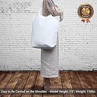 Vista 2 de TOPDesign 2 6 Paquete de 12 bolsas de lona de algodón superfuertes grandes de 17.5 x 16.5 x 5 pulgadas, 10 onzas, bolsa de compras reutilizable