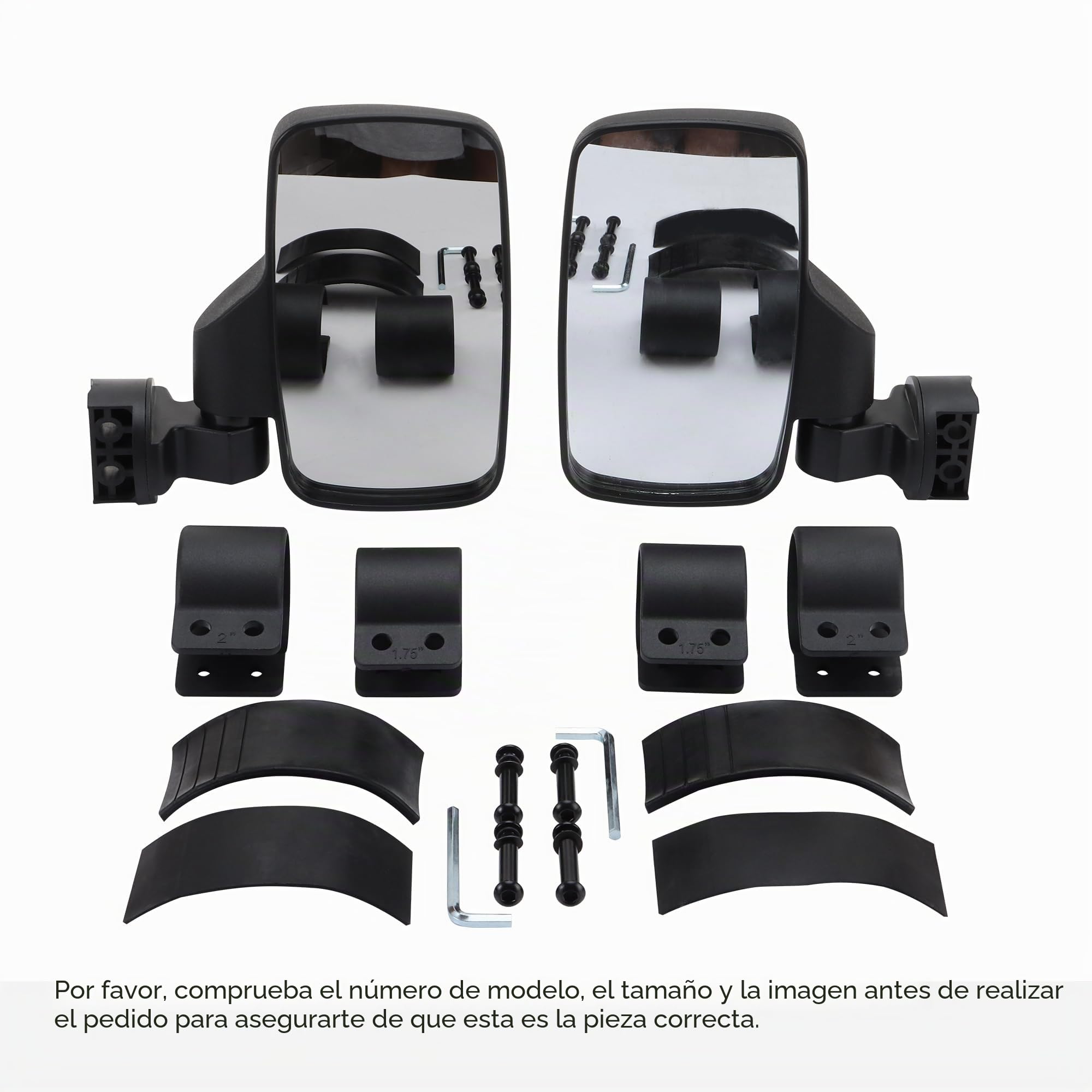 GOOFIT RectáNgulo Ajustable Offroad Negro Retrovisor Retrovisor Espejo Lateral Reemplazar Para Deere Gator Rhino YXZ RZR Dune Buggy beach buggy ATV UTV Arctic Cat Polaris RZR Kwasaki Teryx